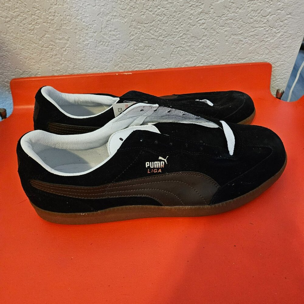 Puma Liga Suede Black Brown Soccer Shoes Men's 12 NWT